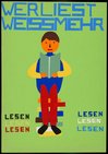 Wer liest weiss mehr Papier-Collage mit dem Titel „Wer liest weiss mehr“